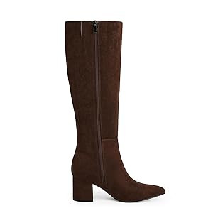 Knee High Boots for Women Chunky Heel Pointed Toe Boots Side Zipper Long Boots | Amazon (US)