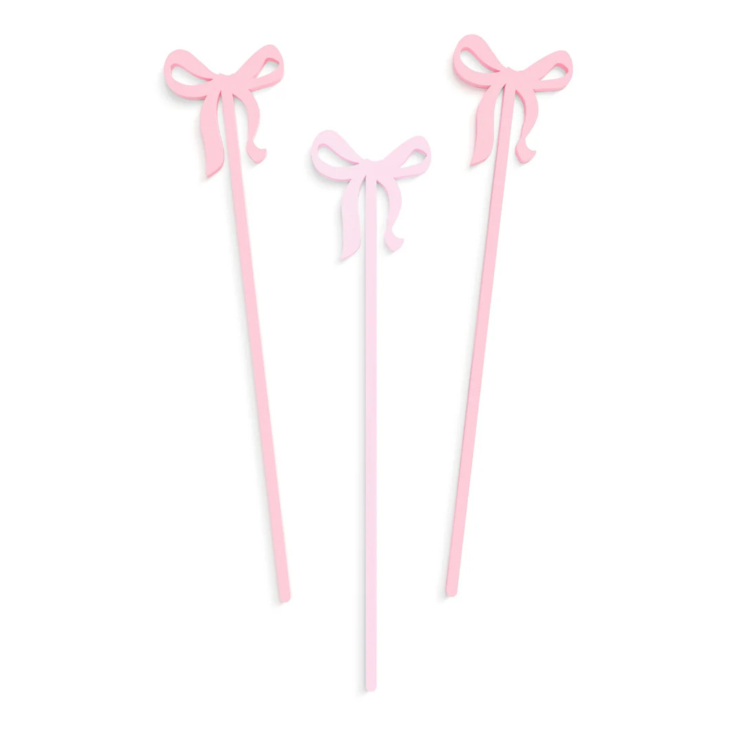 Coquette Bow Acrylic Drink Stirrers, Cocktail Stick, Swizzle Stick, Girl's Birthday, Bridal Showe... | Etsy (US)