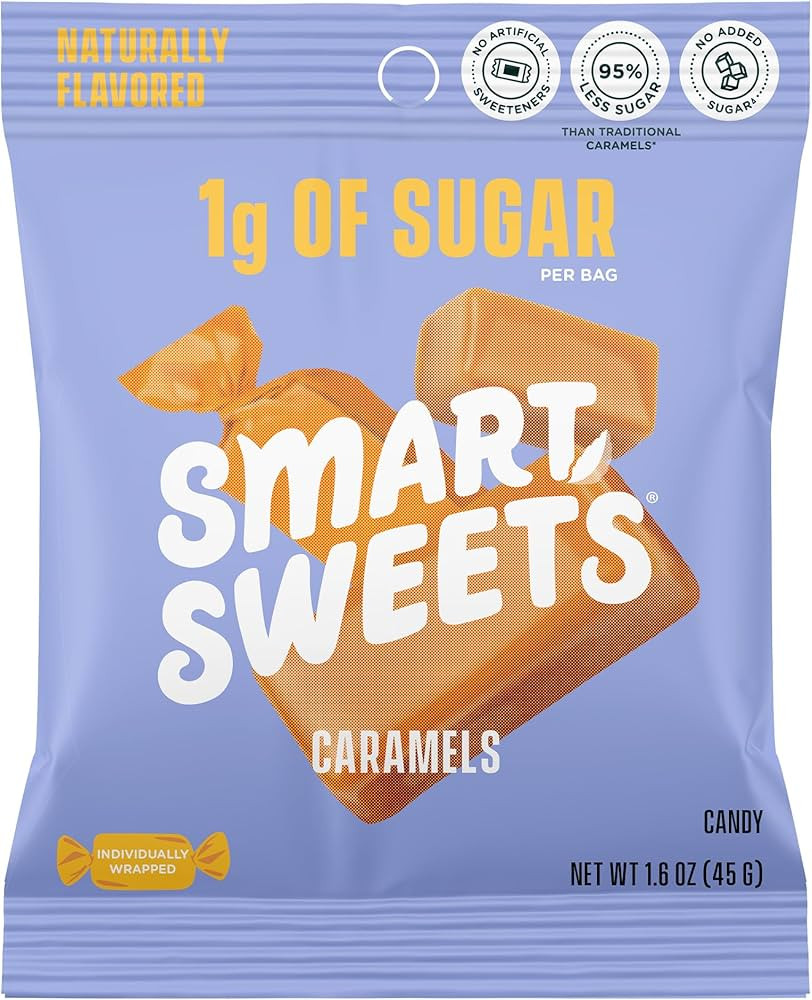 SmartSweets Caramel Candies, 1.6oz (Pack of 12), Creamy Candy with Low Sugar (1g), Low Calorie (1... | Amazon (US)
