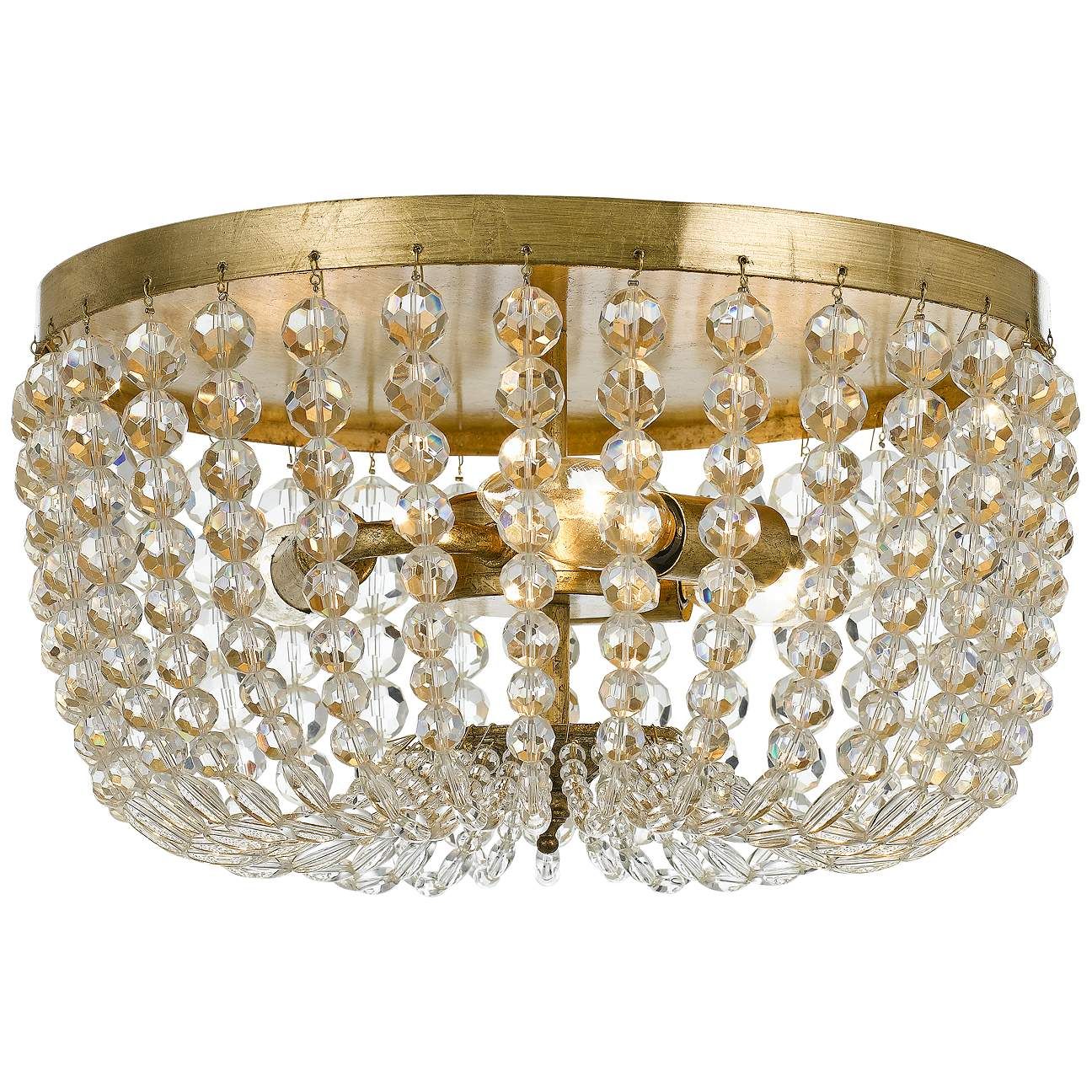 Crystorama Rylee 12 1/2"W 3-Light Antique Gold Ceiling Light | LampsPlus.com
