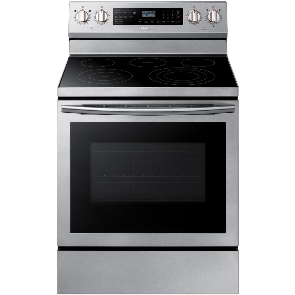 Samsung 30 in. 5.9 cu. ft. Single Oven Electric Range with Self-Cleaning, True Convection in Stainle | The Home Depot