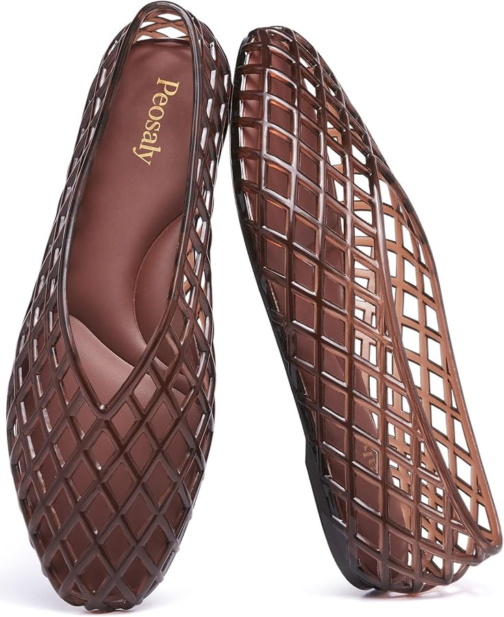 Flats for Women Comfortable Slip On Pointed Toe Womens Jelly Shoes | Amazon (US)