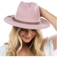 Pink Fedora Hat Panama Sun Wide Brim Wool Blend Boho Chic For Gift Her Woman Bridesmaid Hipster East | Etsy (US)