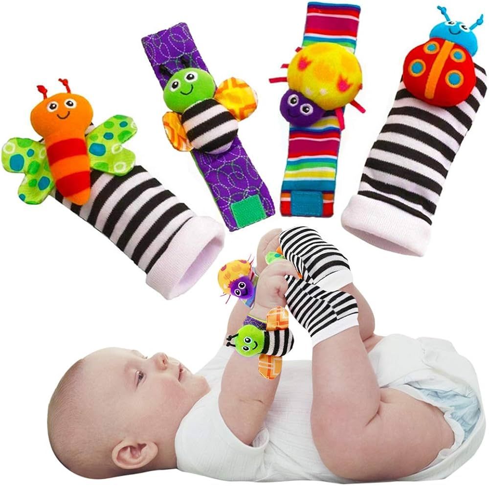 Baby Infant Rattle Socks Toys 3-6 to 12 Months Girl Boy Learning Toy | Amazon (US)
