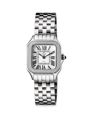 GV2 Milan 27.5MM Stainless Steel &amp; 0.04 TCW Diamond Bracelet Watch on SALE | Saks OFF 5TH | Saks Fifth Avenue OFF 5TH