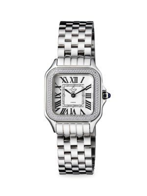 Milan 27.5MM Stainless Steel & 0.04 TCW Diamond Bracelet Watch | Saks Fifth Avenue OFF 5TH