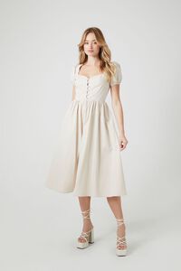 Puff-Sleeve A-Line Midi Dress | Forever 21 (US)