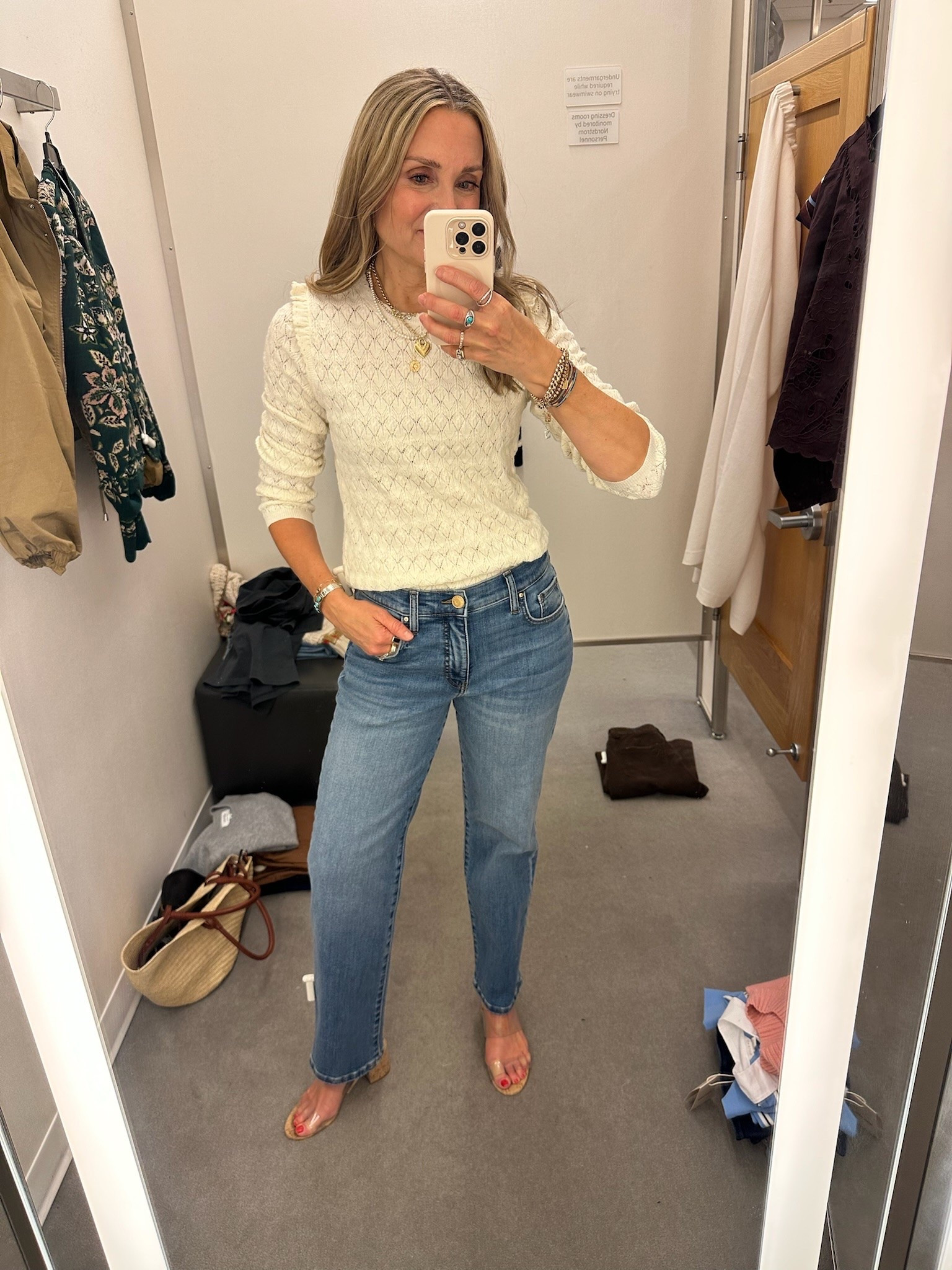 These mid rise jeans are a fav of the Nordstrom sale and under $75! So cute with this white top - love the shoulder detail

#LTKootd #LTKSeasonal #LTKOver40