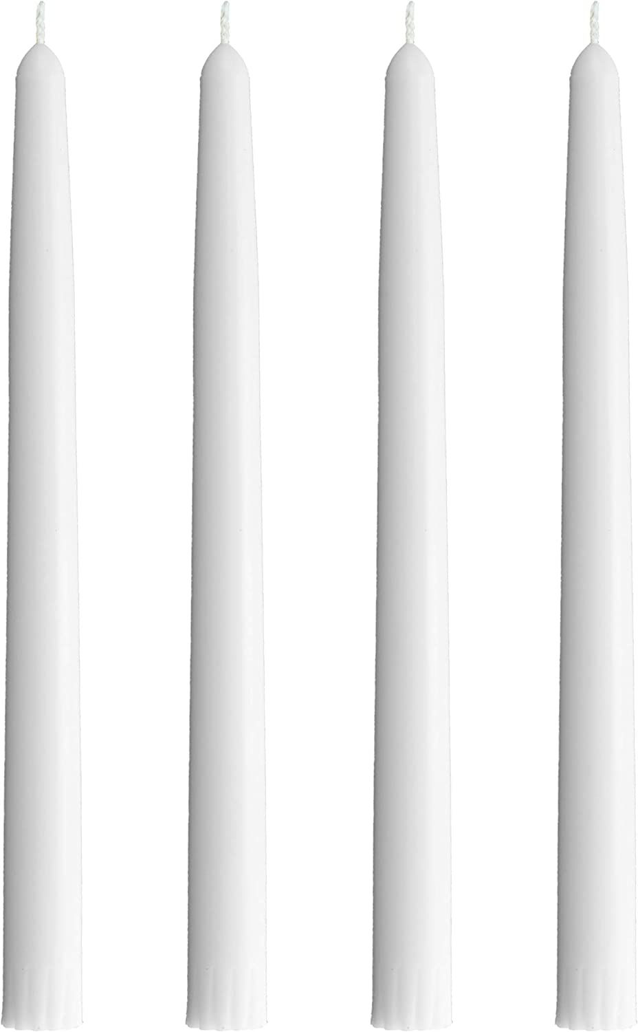 CandleNScent Taper Candles | Tapered Candlesticks - Dripless 12 Inch Unscented | White | 4 Pack | Amazon (US)