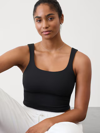 Transcend Square Neck Crop Bra D-DD | Athleta