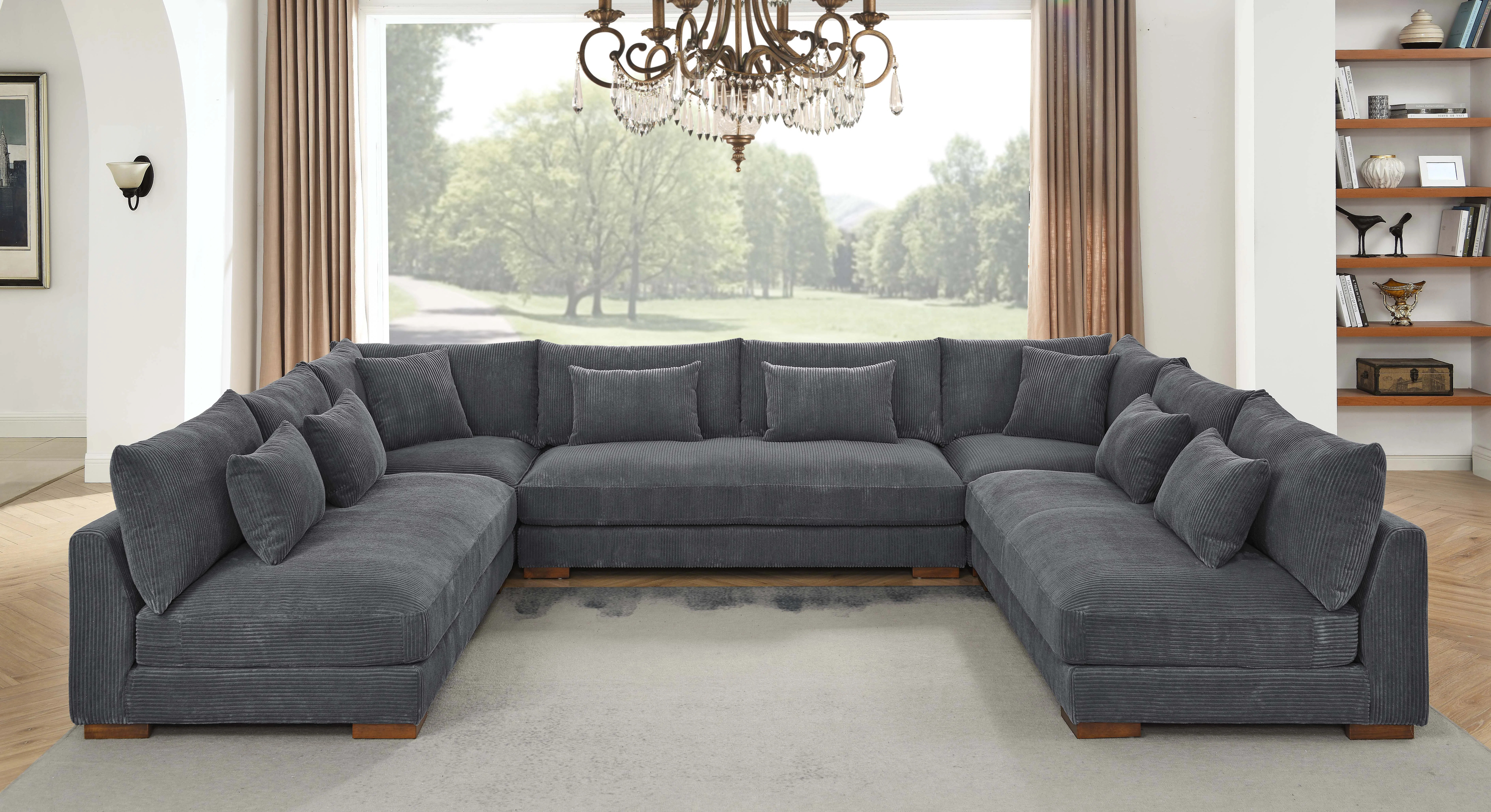 Wade Logan® Caoimh 147" Wide Reversible Modular Sofa & Chaise & Reviews | Wayfair | Wayfair North America