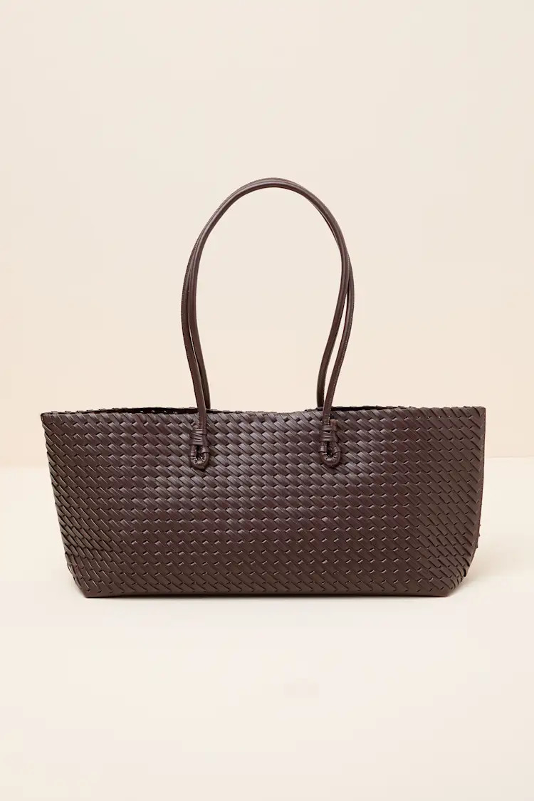 Amaris Brown Woven Tote Bag | Lulus