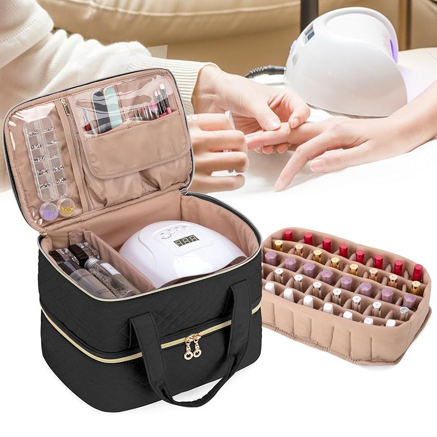 GR69N Nail Polish Organizer Fits Nail Lamp and 30 Bottles Nail Polish (0.2 fl.oz-0.5 fl.oz)-Porta... | Amazon (US)