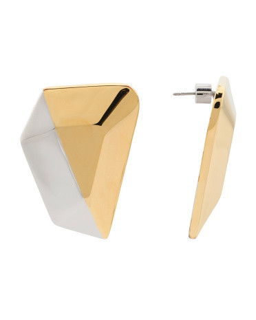 Two Tone Torre Geometric Shaped Earrings | TJ Maxx
