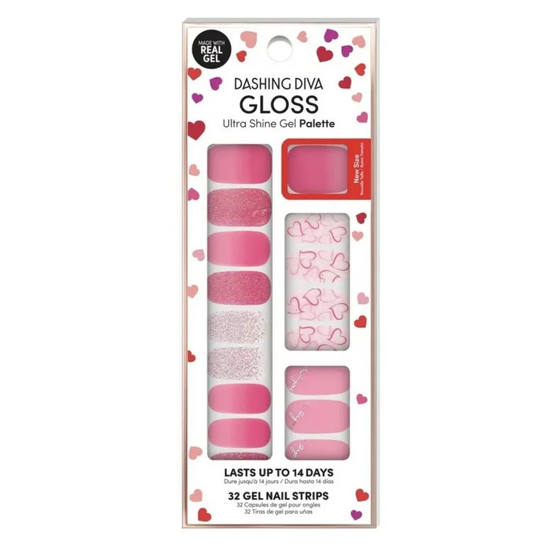 Dashing Diva Gloss Ultra Shine Gel Palette Nail Strips Valentine Edition GS115 Cutie Pie | Walmart (US)