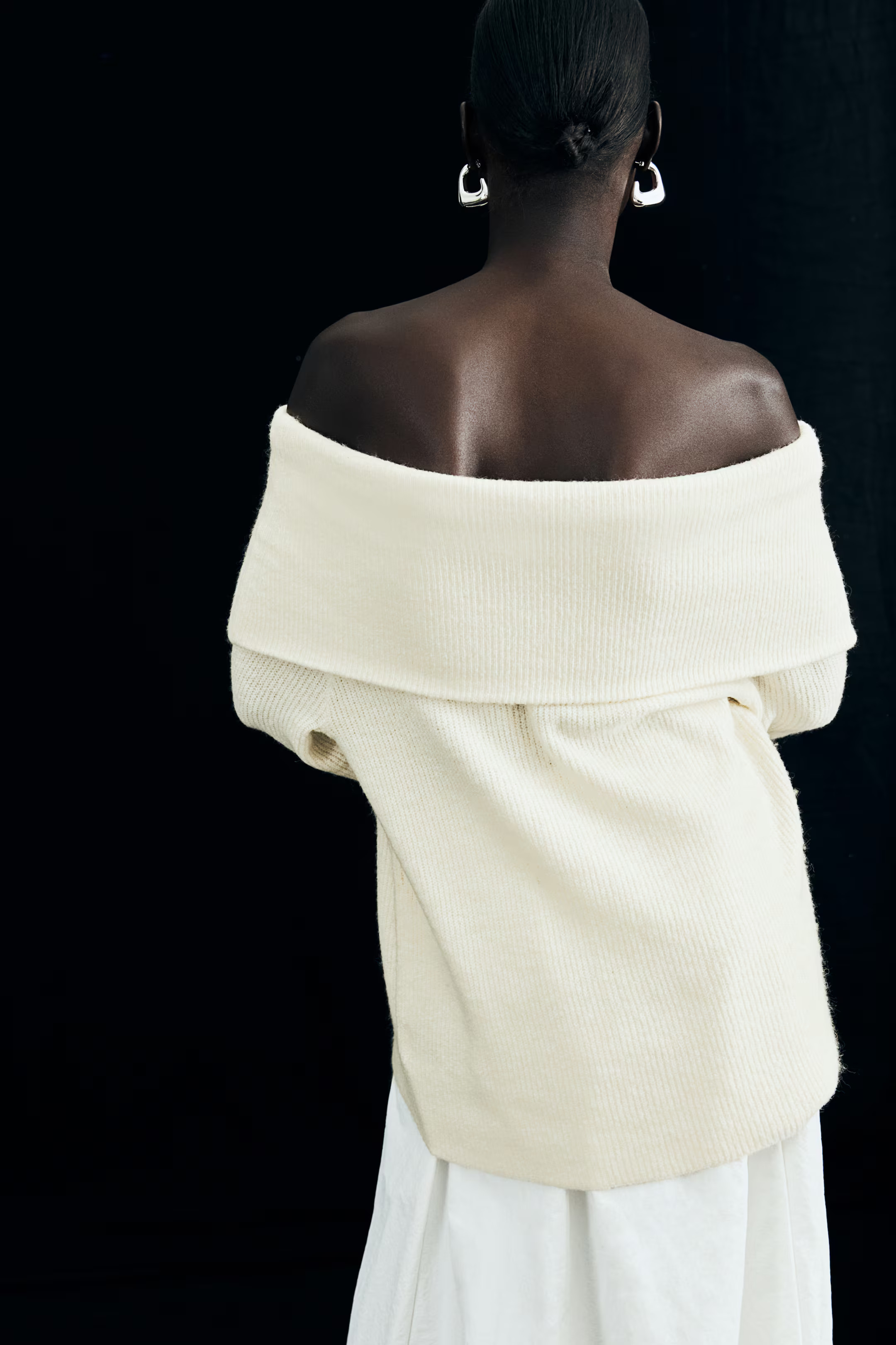 Rib-knit Off-the-shoulder Sweater - Cream - Ladies | H&M CA | H&M (US + CA)