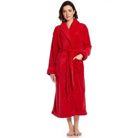 Leveret Womens Fleece Robe Red L/XL | Walmart (US)