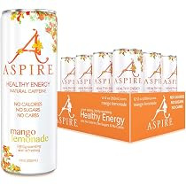 ASPIRE Healthy Energy Drink – Mango Lemonade, 12 Pack – Zero Sugar, Calories or Carbs – Keto, Vegan, | Amazon (US)
