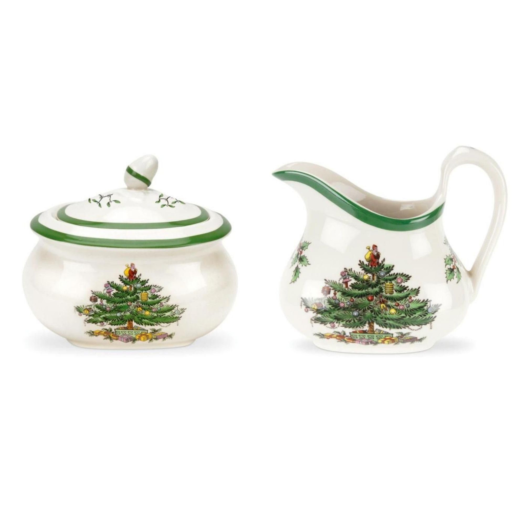 Spode Christmas Tree Sugar & Creamer Set - 16oz Sugar Bowl with Lid & 8oz Creamer - Fine Earthenw... | Amazon (US)