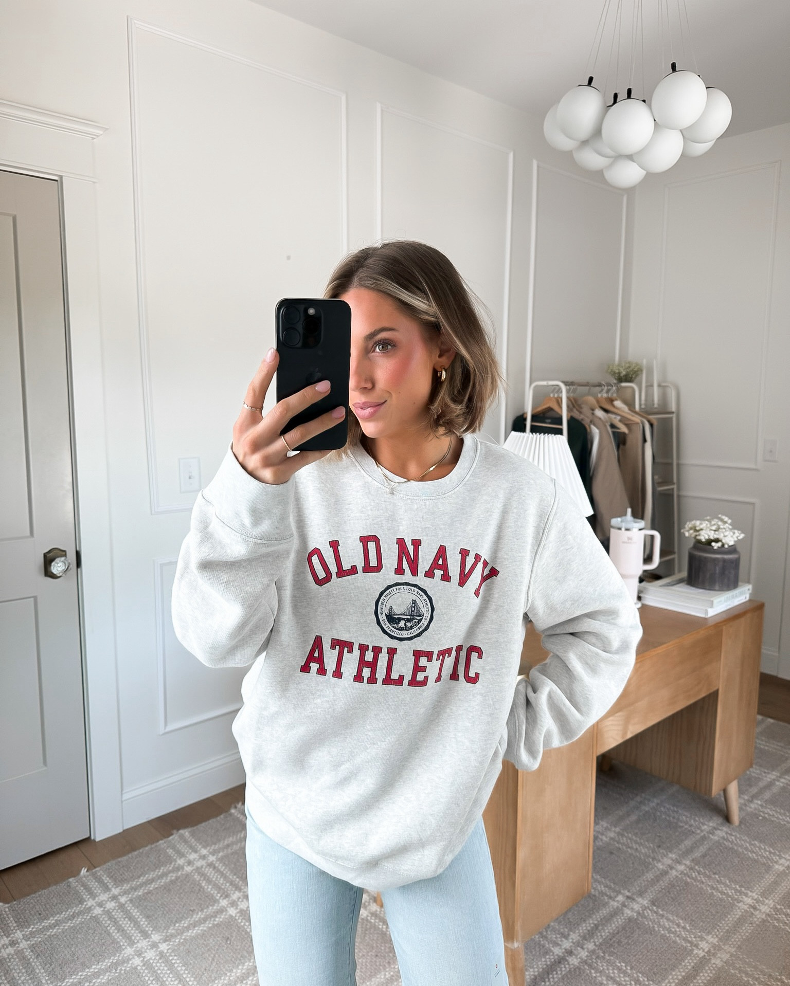 Sweatshirt season is coming!! Love these crew necks from old navy. 🤩 affordable and comfy! I sized up from my typical xs/s to a medium. 

#LTKFindsUnder50 #LTKStyleTip #LTKSeasonal