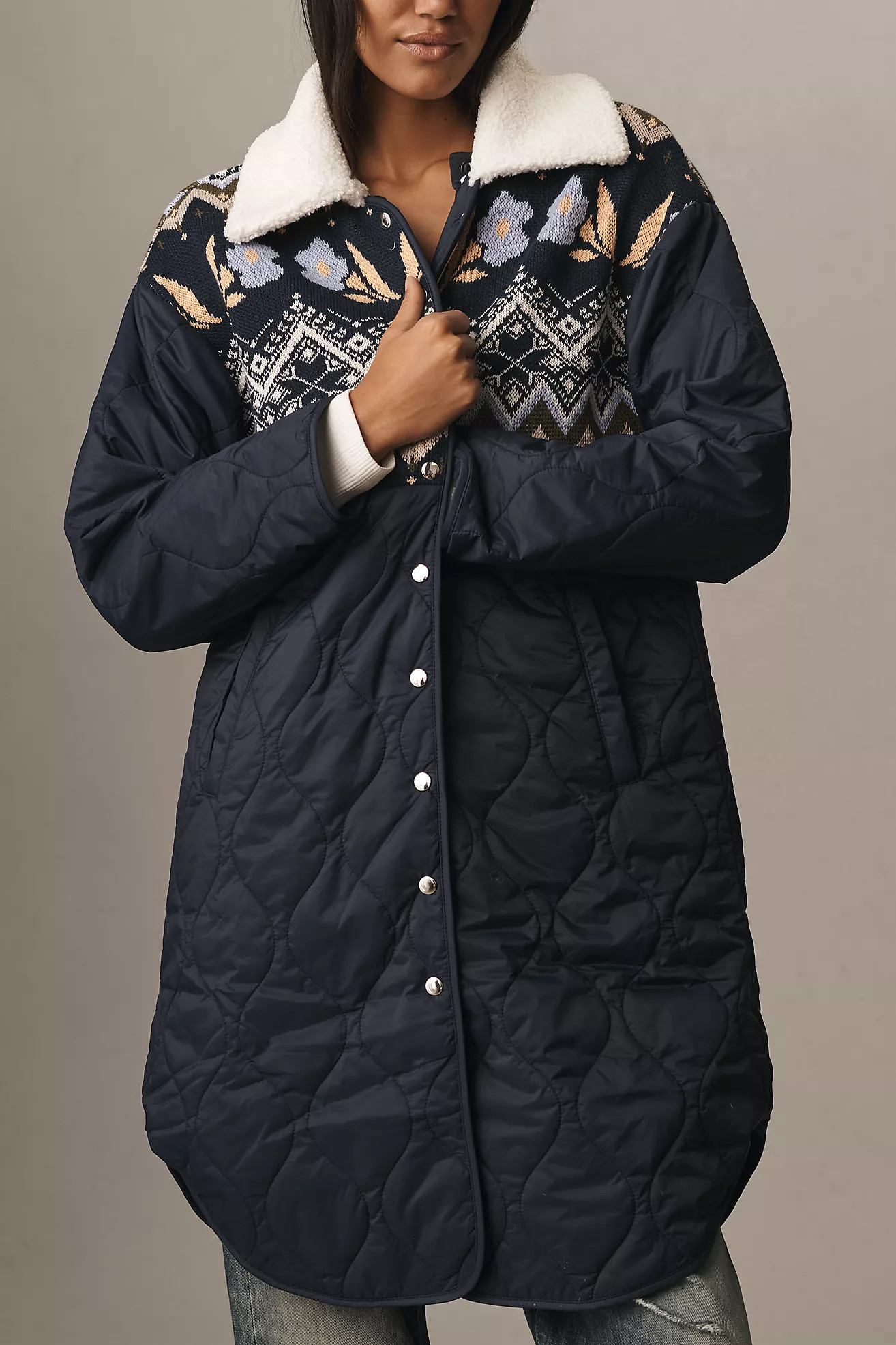 By Anthropologie Fairisle Mix Liner Jacket | Anthropologie (US)