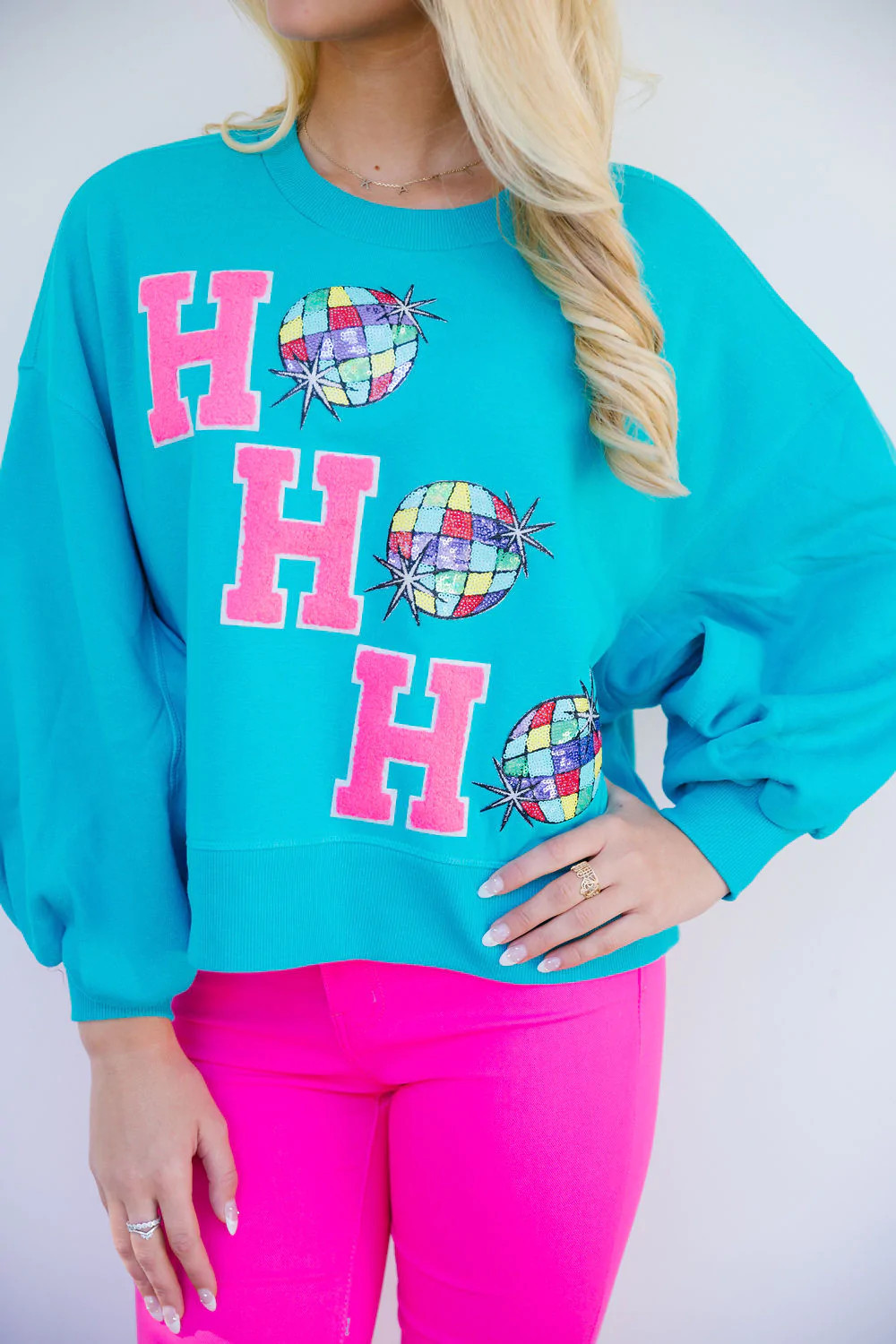 DISCO HO HO HO BLUE PULLOVER | Judith March