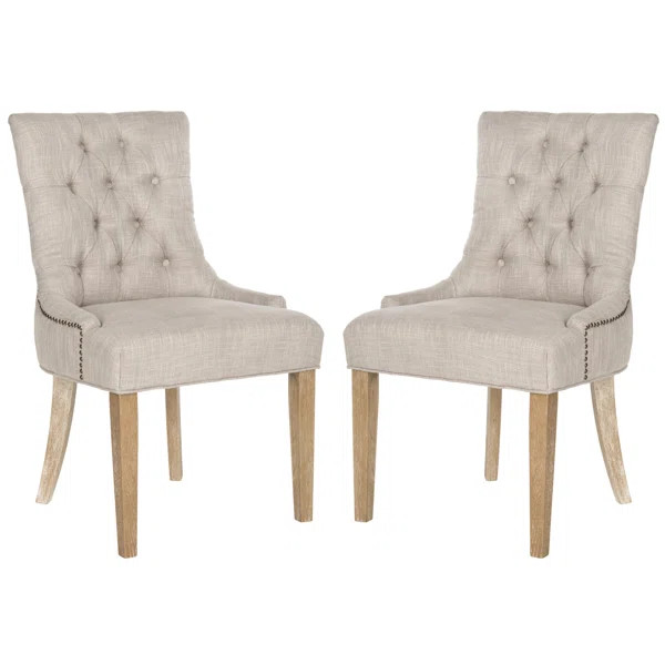 Abby Tufted Upholstered Side Chair in Gray (Set of 2) | Wayfair North America