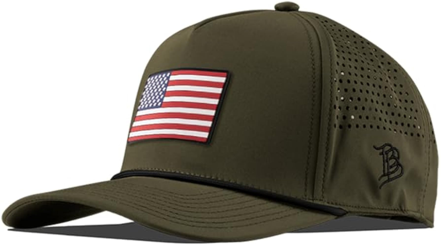 Branded Bills Old Glory PVC Curved 5 Panel Rope Hat, Fits 7-7 7/8, Adjustable Snapback | Amazon (US)