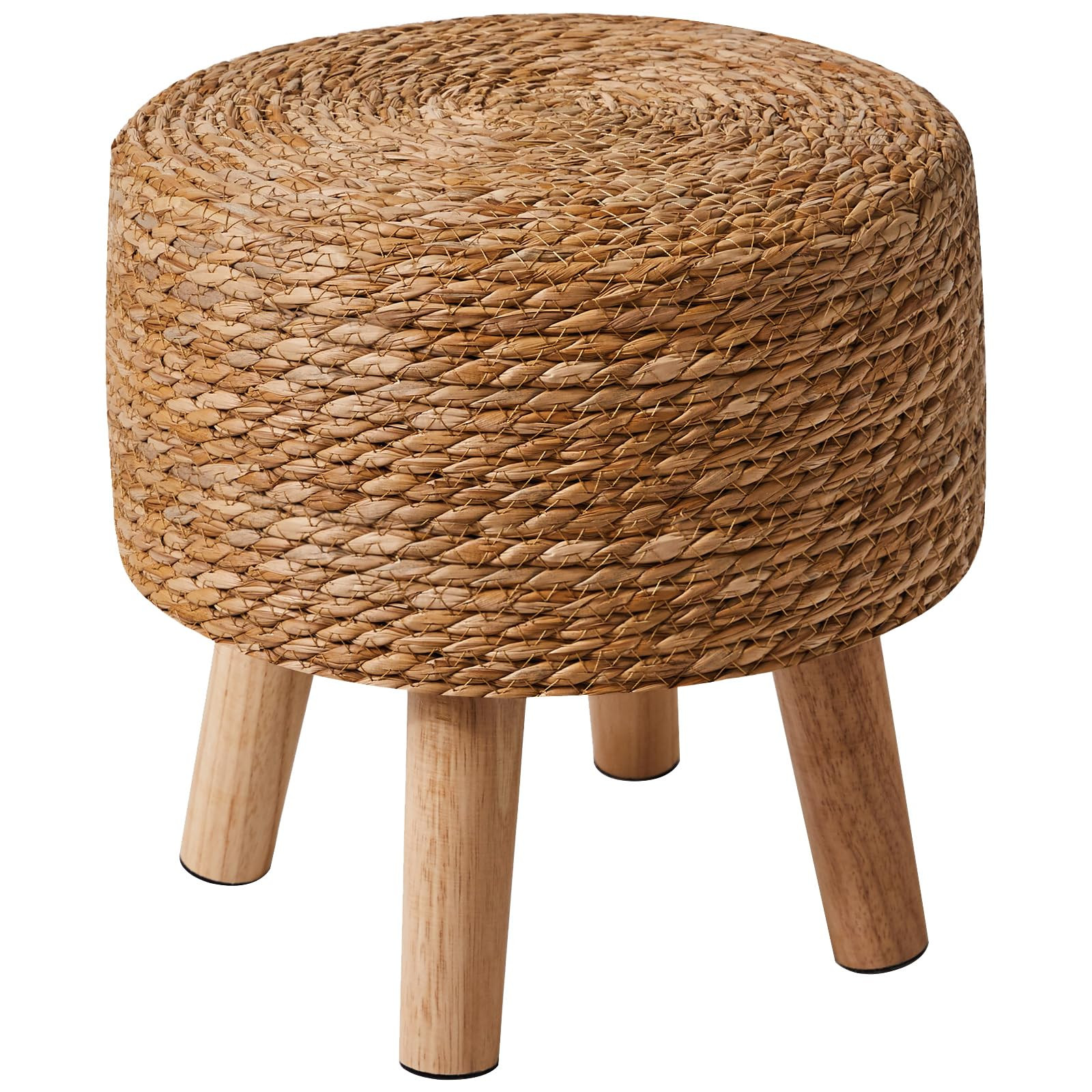 YMYNY Footstool Natural Seagrass Hand Weave, Pastoral Style Footrest, Padded Foot Rest with Non-S... | Amazon (UK)
