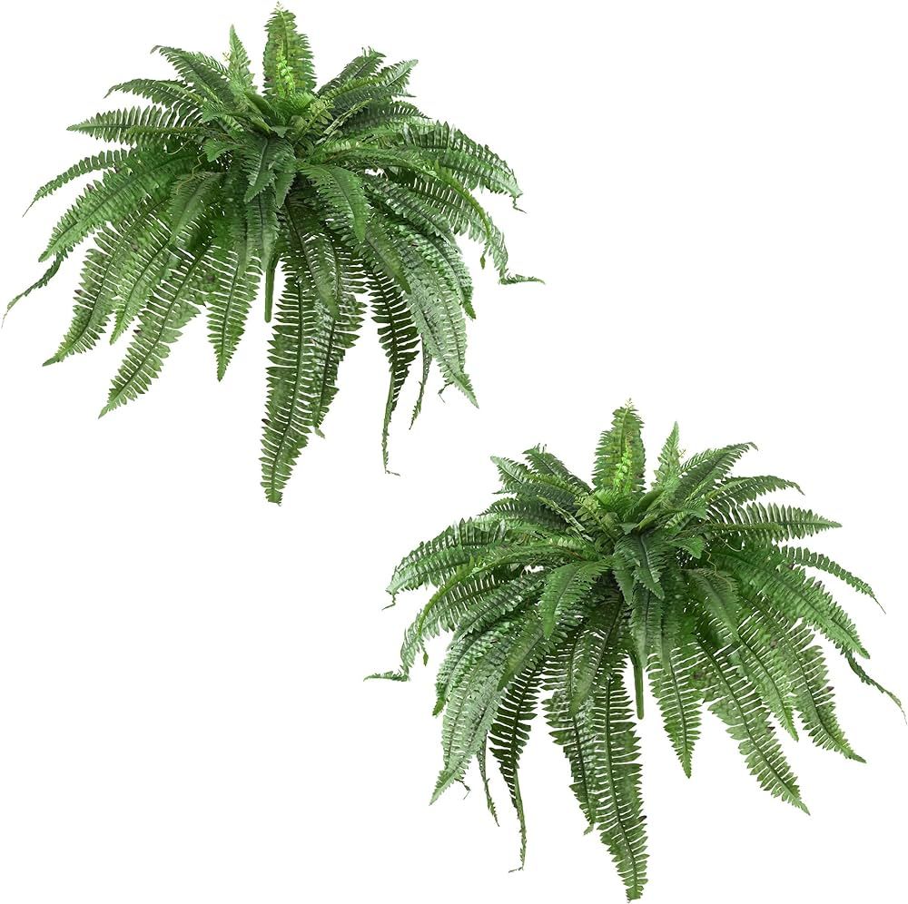 Nearly Natural 48IN Artificial Boston Fern Large Hanging Plant, Set of 2 Artificial Ferns that Lo... | Amazon (US)