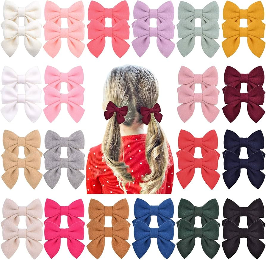 Jollybows 40 lazos para el pelo de 2.8 pulgadas, pinzas de cocodrilo de lana, accesorios para el ... | Amazon (US)