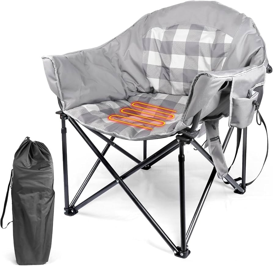 XComfort Heated Camping Chair, Oversized Camping Chairs with 3 Heat Levels, Padded Camping Chair ... | Amazon (US)