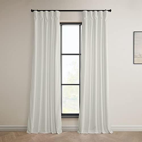 HPD Half Price Drapes VPYC-161201-84 Plush Velvet Curtain (1 Panel), 50 X 84, Pillow White | Amazon (US)
