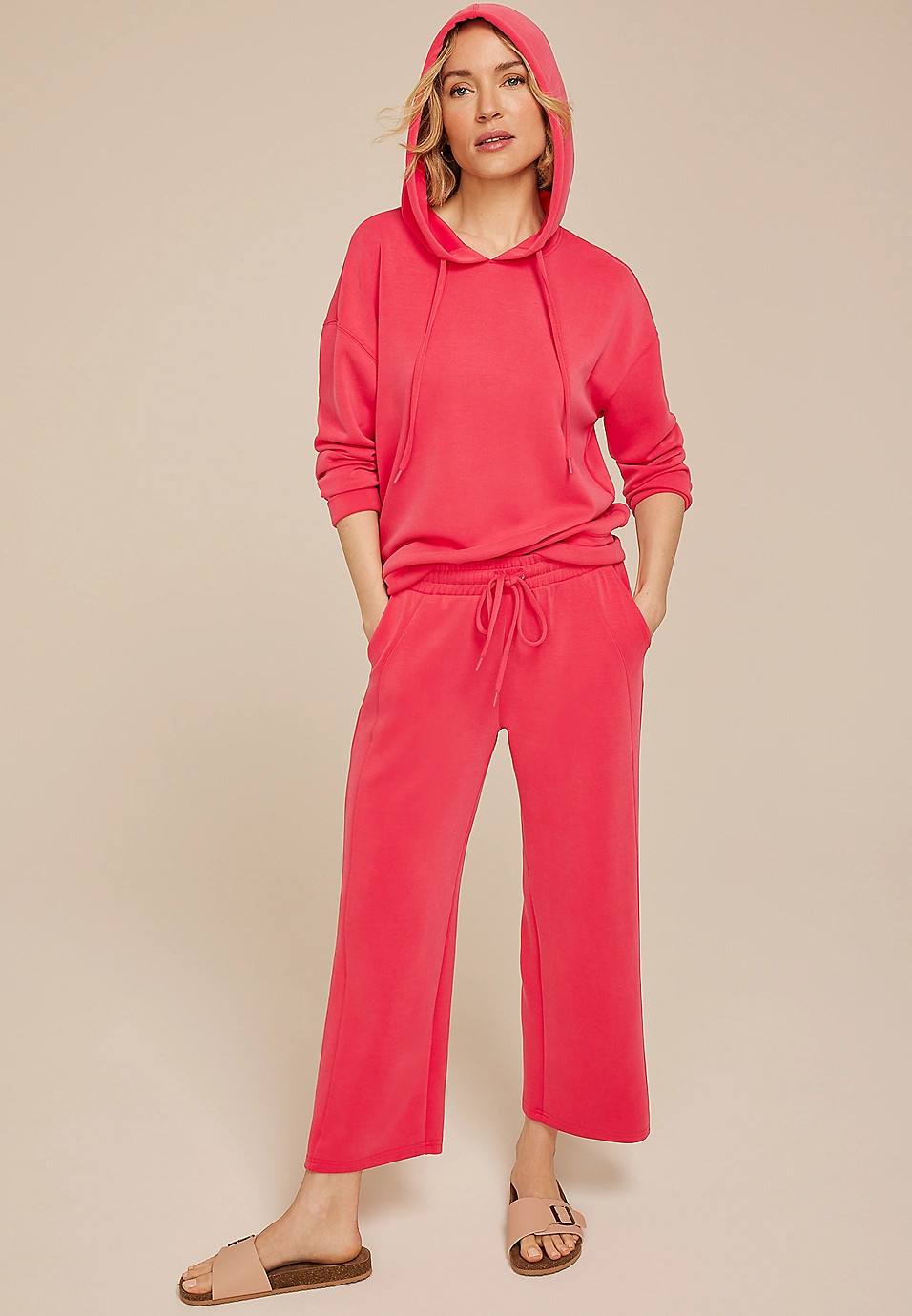 Scuba Knit Wide Leg Cropped Pant | Maurices