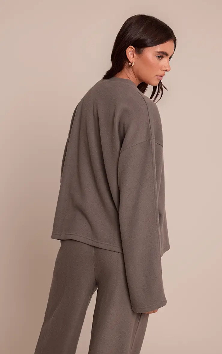 Charcoal Soft Touch Zip Through Sweatshirt | PrettyLittleThing | PrettyLittleThing UK