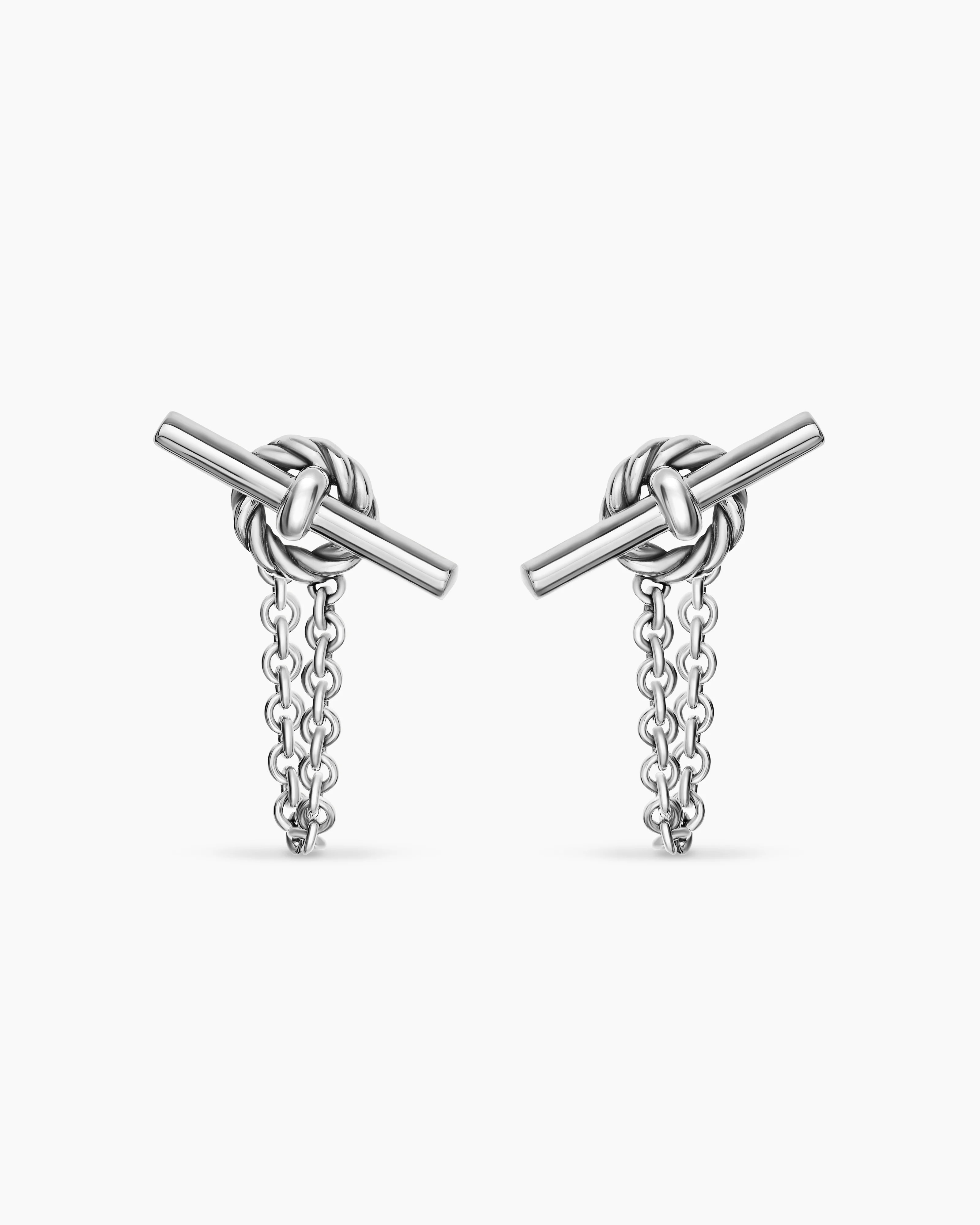 David Yurman | DY Mercer® Petite Toggle Chain Stud Earrings in Sterling Silver, 38.2mm | David Yurman