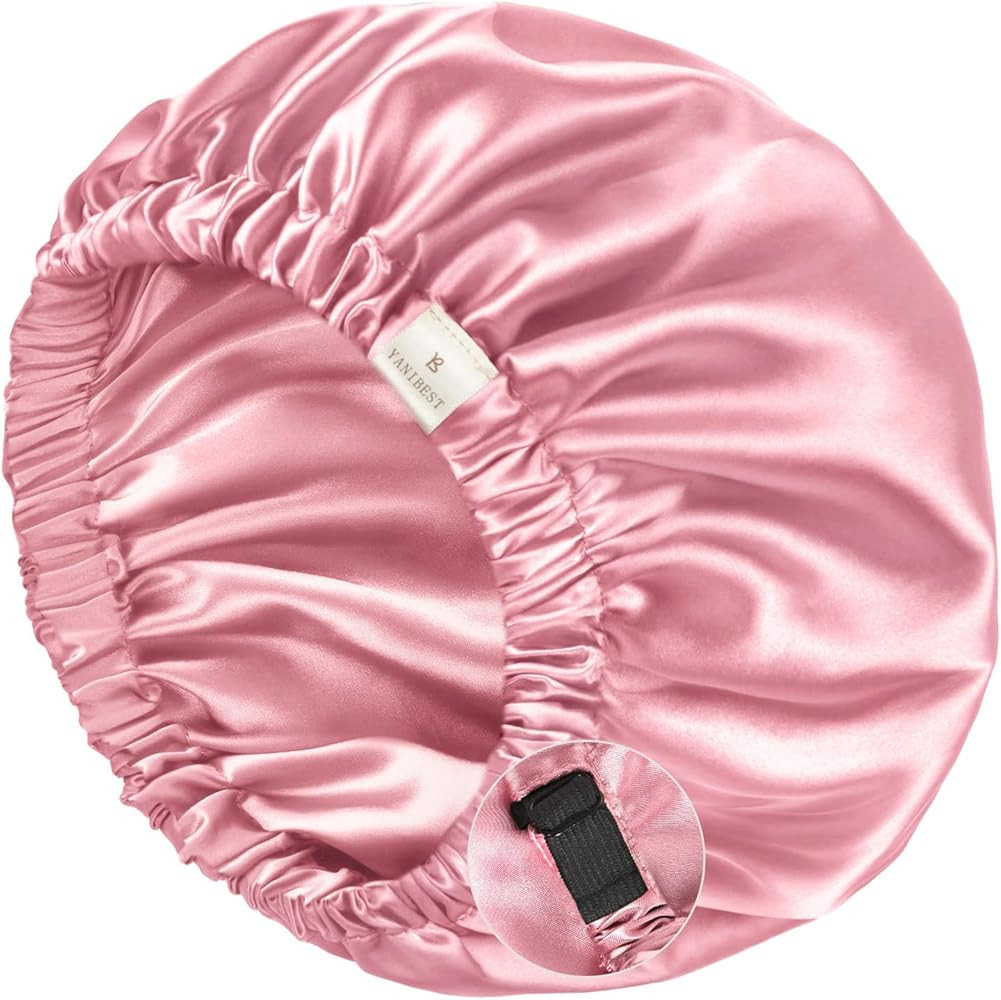 YANIBEST Satin Bonnet for Sleeping Women Men, Adjustable Hair Bonnet | Amazon (US)