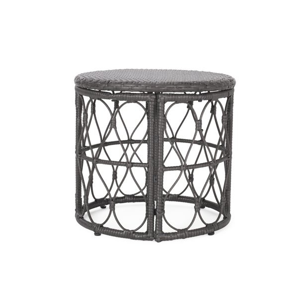 Colmar Outdoor Wicker Side Table, Gray | Walmart (US)