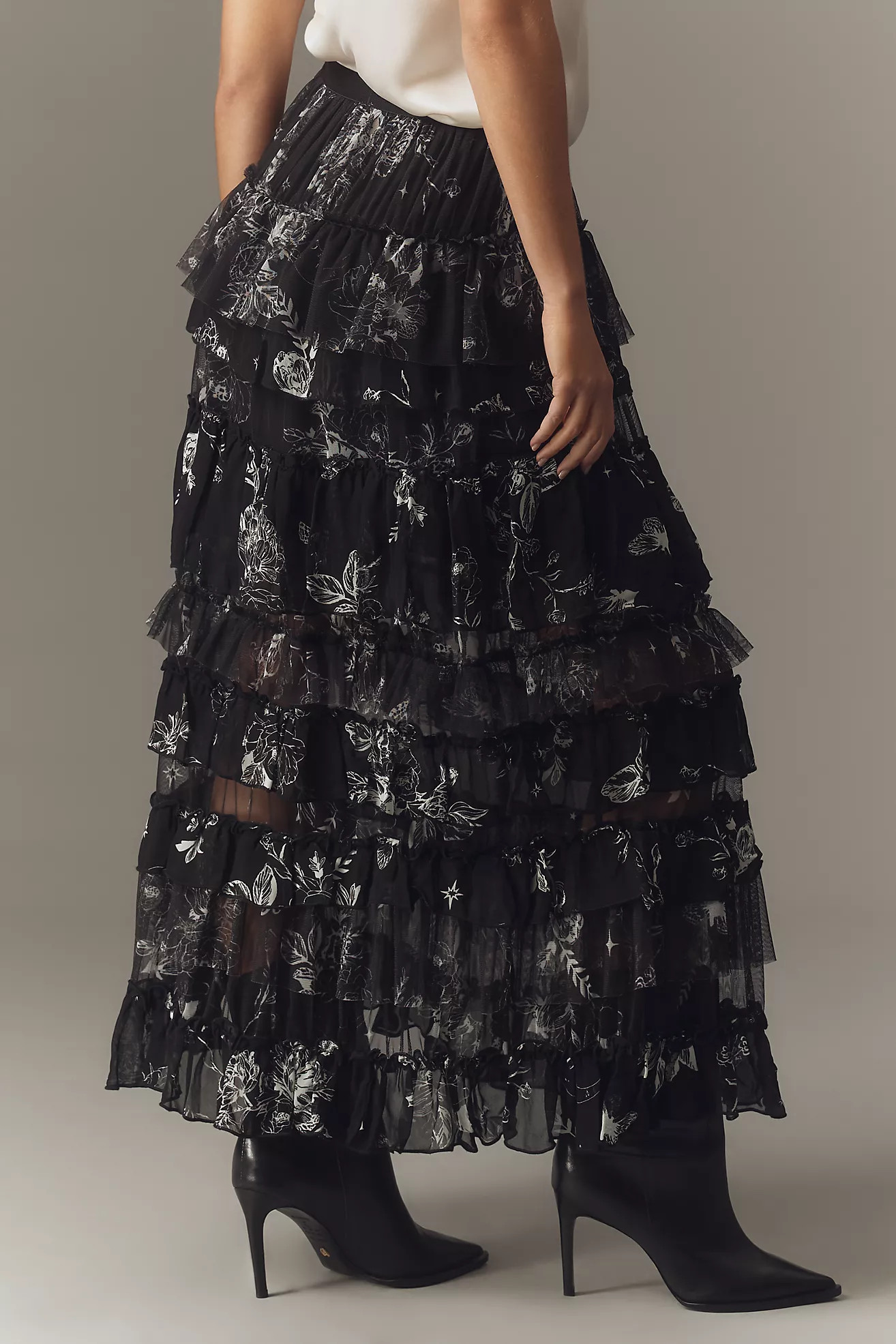 By Anthropologie Ruffled Tulle Petticoat Maxi Skirt | Anthropologie (US)