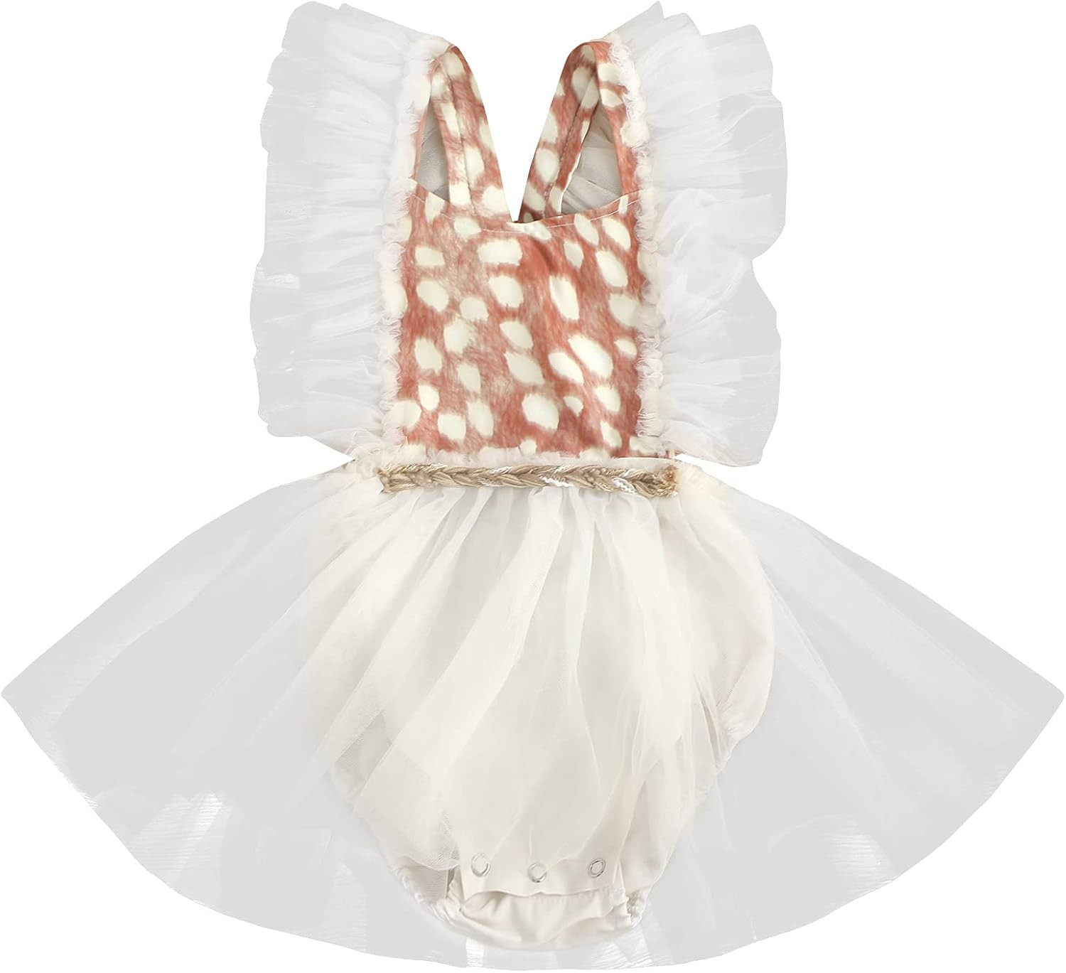 Newborn Infant Baby Girl Romper Bodysuit Jumpsuit Outfits Lace Romper Ruffle Sleeveless Backless Tut | Amazon (US)