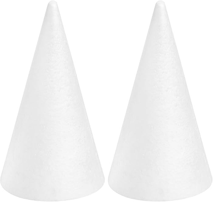 FFchuanhe 2-Pack Foam Cones for Crafts, Foam Trees Cones (7×11.4 Inch) for Holiday Decorations, ... | Amazon (US)