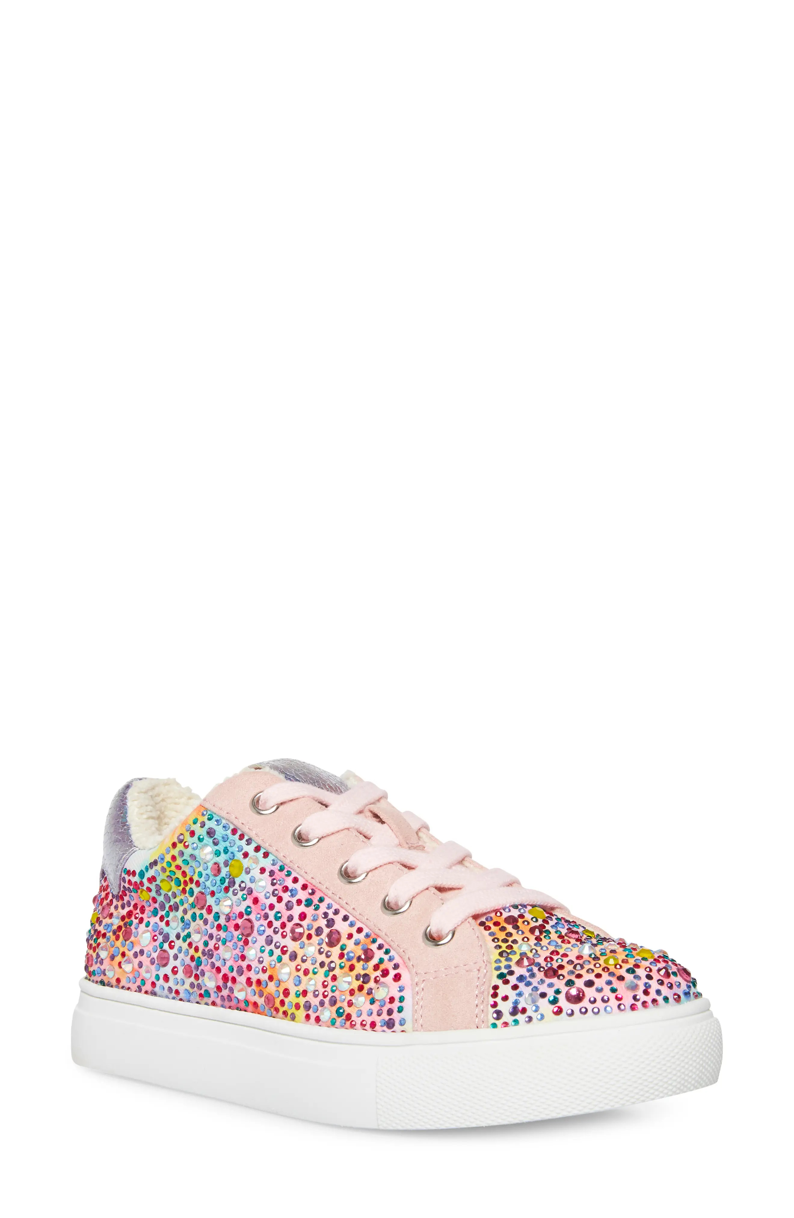 Steve Madden JCeecee Crystal Embellished Sneaker in Pink Multi at Nordstrom, Size 13 M | Nordstrom