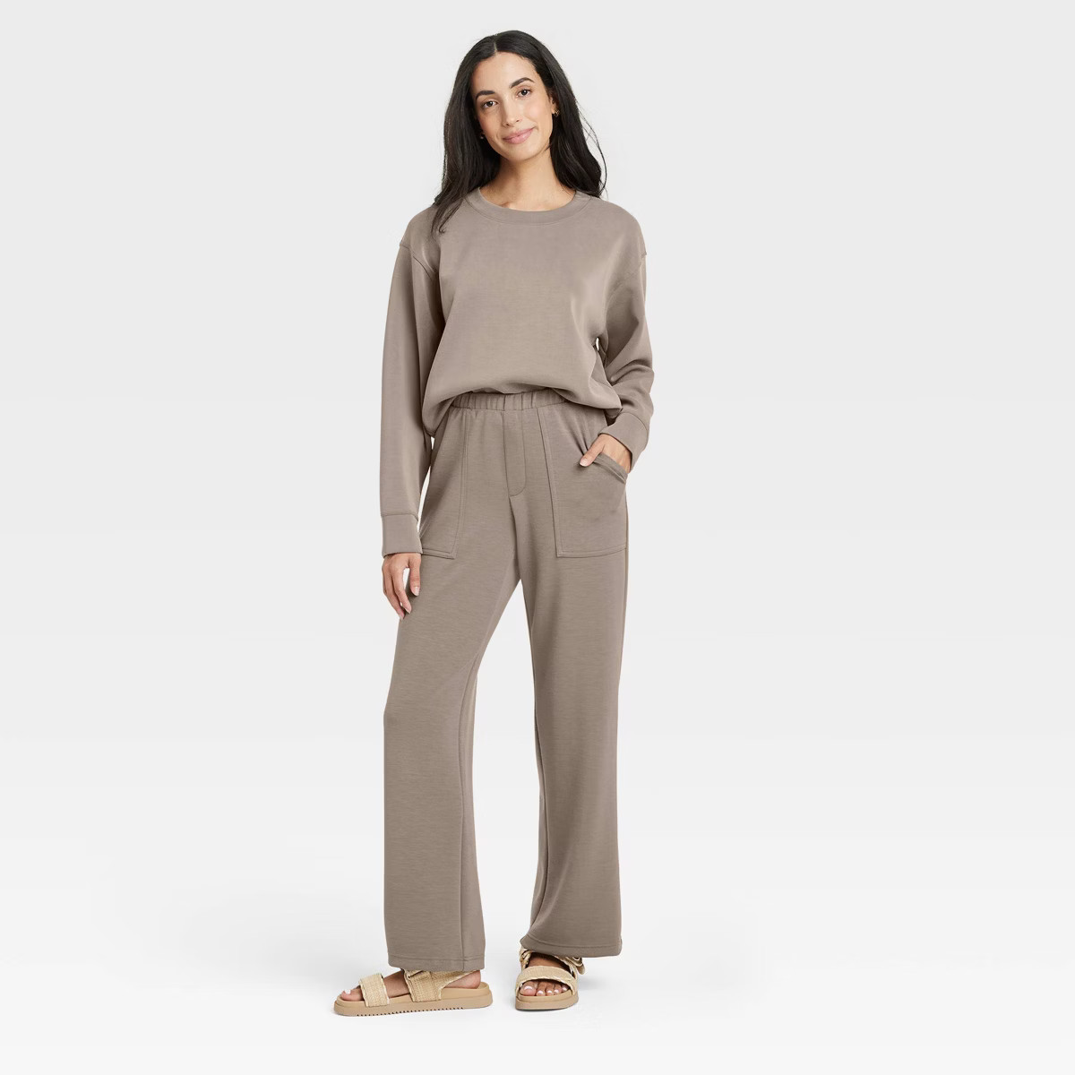Women's Mid-Rise Sandwash Pull-On Knit Leisure Utility Pants - A New Day™ | Target