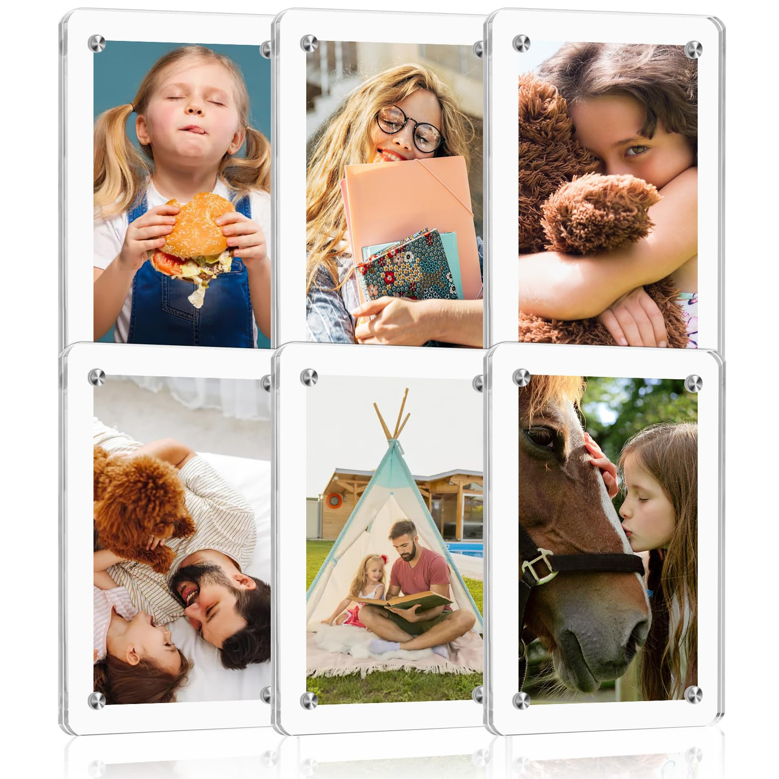 6 Packs Acrylic Fridge Magnetic Instax Frame, 2.36x3.54 Inch Polaroid Frame,Polaroid Magnet Frame... | Amazon (US)