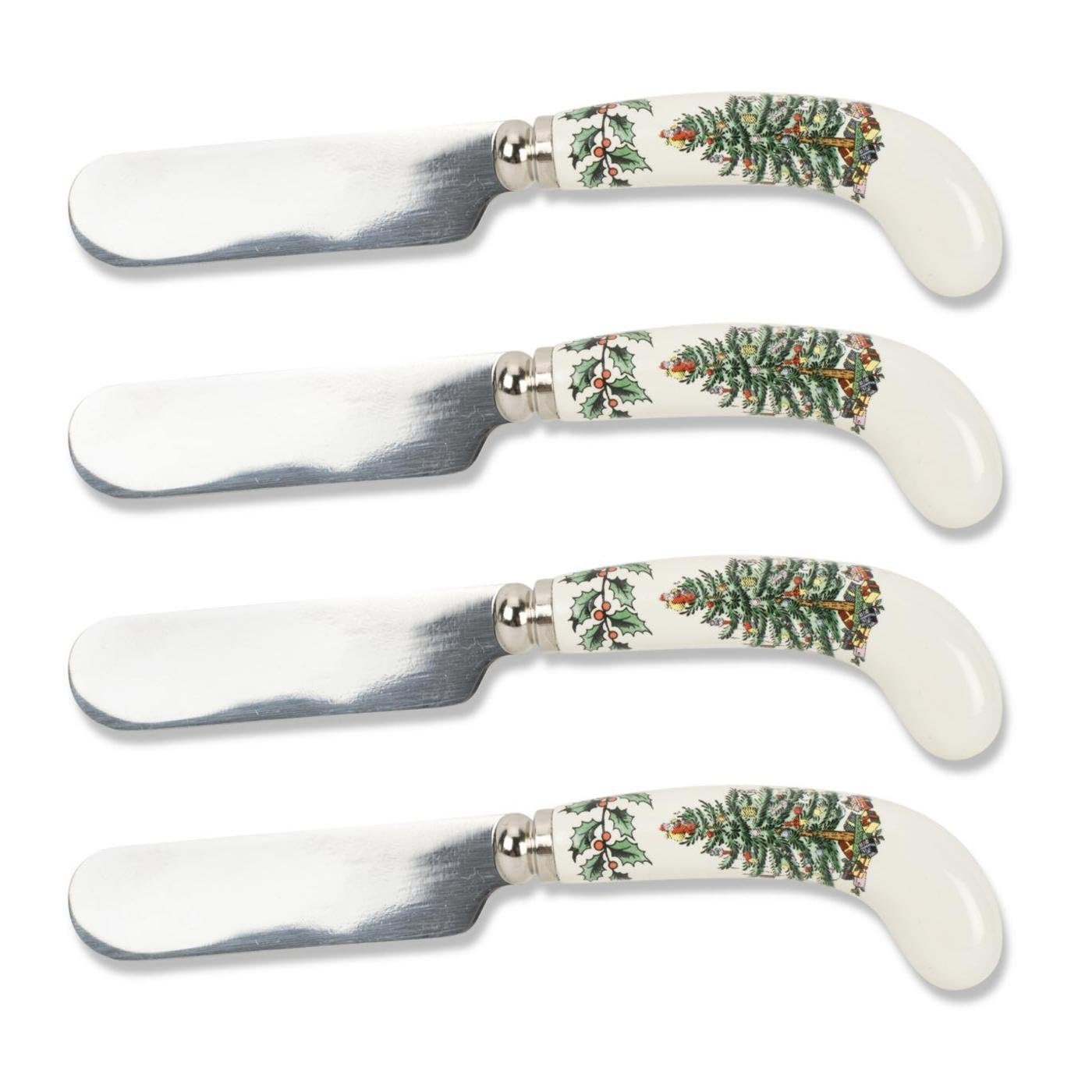 Spode Christmas Tree Cheese Spreaders (Set of 4) - 4.75" Stainless Steel Butter Knife with Porcel... | Amazon (US)