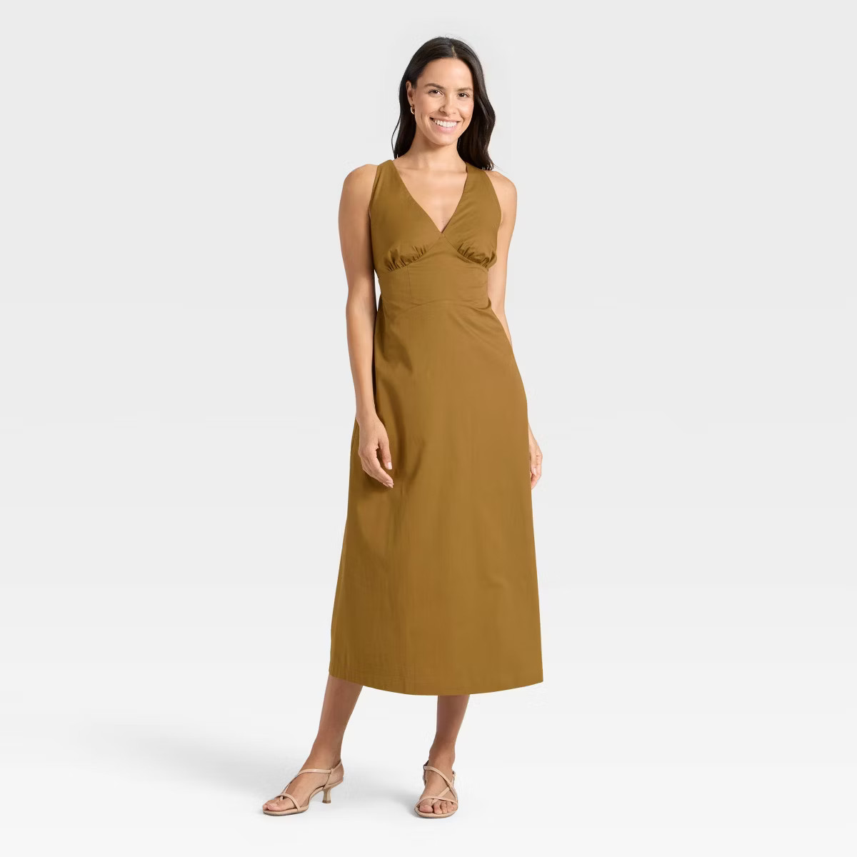 Women's Open Back Maxi Dress - A New Day™ Brown M | Target