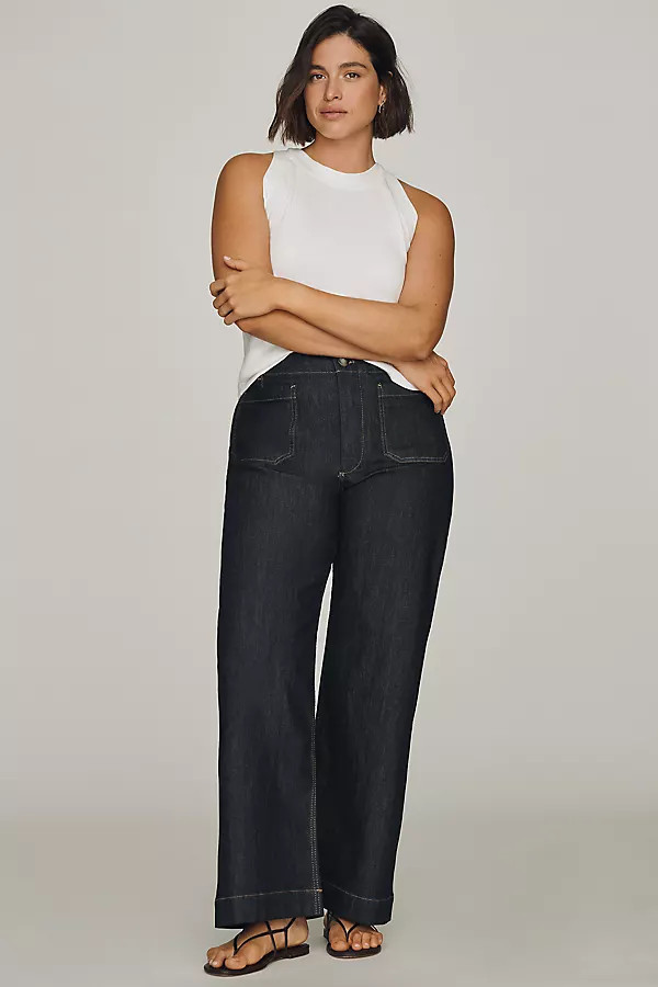 Colette High-Rise Wide-Leg Full-Length Jeans | Anthropologie (US)