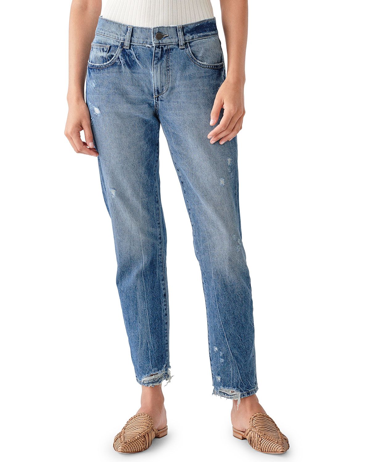 Riley Tapered Mid-Rise Boyfriend Jeans | Neiman Marcus
