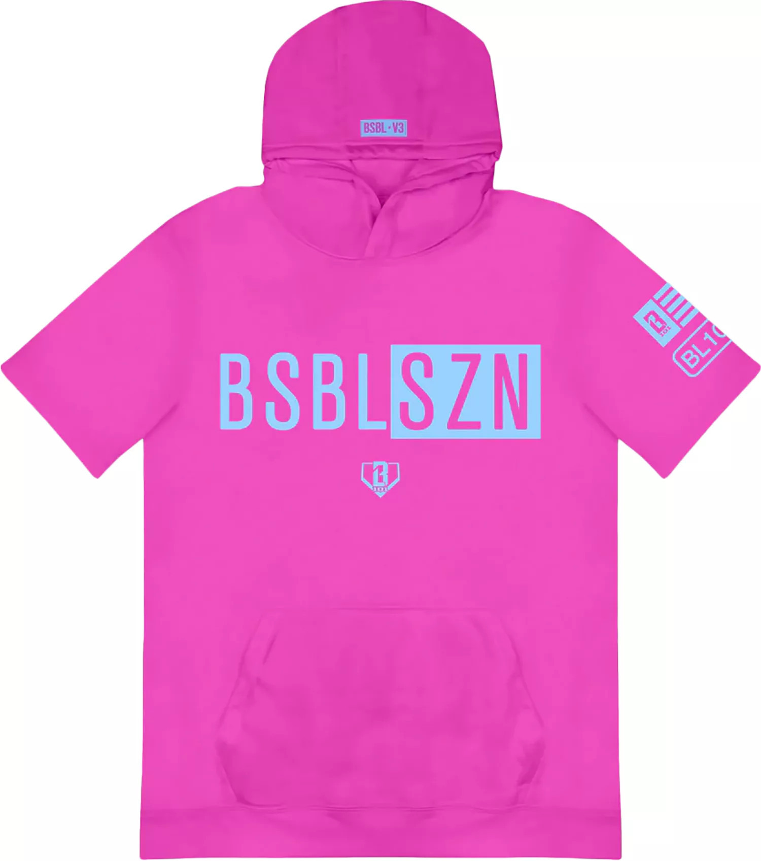 Baseball Lifestyle 101 Boys' BSBL-SZN V3 Short Sleeve Hoodie, XL, Pink | DICK'S Sporting Goods