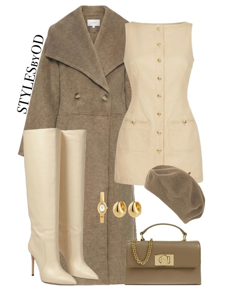 the perfect casual chic outfit for a Paris city date✨

#casualchic #parisianvibe #parisiennestyle #dateoutfit #minimaloutfit #LTKstyletip date outfit, beige ecru knee high boots, long wool coat in beige, elegant and formal mini dress, beige mini mag

#LTKValentine #LTKSeasonal #LTKootd